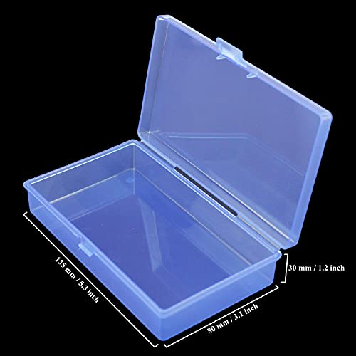 Goodma 8 Pieces Rectangular Plastic Organizer Storage Box, Blue | 135 x 80 x 30 mm, Hinged Lids, Empty Mini Containers, For Small Items and Craft Projects - color: Blue, size: 135 x 80 x 30 mm