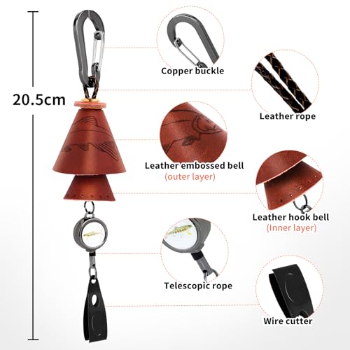 Fishing Decor Backpack Car Hanging Charm, Hanging Fish Chime,Handicraft Gift for Fishing Friends Enthusiasts Multi-Functional Lure Gear - style: Aluminum
