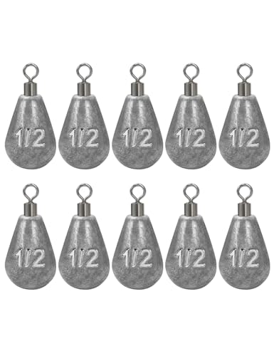 BLUEWING Casting Swivel Bell Sinkers Fishing Weights 1/2oz-8oz Drop Shot Dipsey Lead Saltwater - size: Size01: 1/2oz, 10 Pack