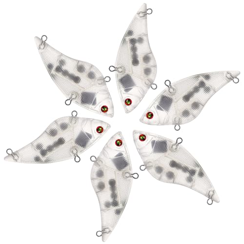 20pcs/25pcs Fishing Blanks Lures Kit Fishing Topwater Unpainted Swimbait Unpainted Crankbaits Hard Baits DIY Lure for Bass Salmon Trout Saltwater and Freshwater - color: 20PCS 2.87″/0.52oz