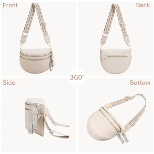 oscaurt Leather Crossbody Bag Bum Bag for Women Large Sling Bag Cross Body Purse Shoulder Handbag Fanny Pack - color: Gray, size: Large