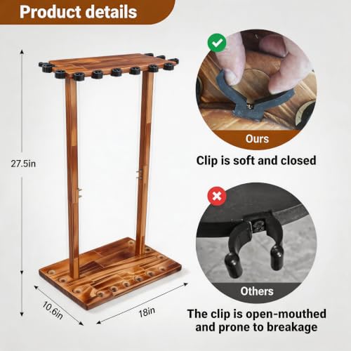 SMMYMGF Wood Fishing Pole Holder,Garage Rod Storage Organizer,More capacity | 1.Store More Fishing Tools2.Rock-Solid Stability3.Fits Large Reels with Ease4.Space-Saving5.Ultimate Gift for Anglers - color: store 12 fishing rods or combos