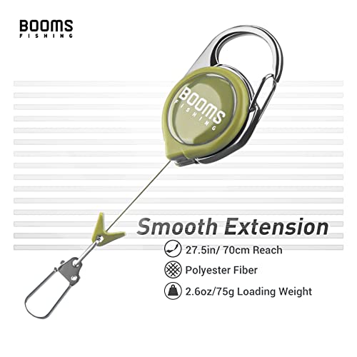Booms Fishing RG1 Fly Fishing Zinger Retractor 3 pcs - color: Green