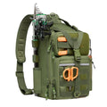 BASSDASH Convertible Fishing Backpack Sling Bag with Rod Holder, Adjustable Tactical Water-Resistant Tackle Storage Pack FP07 - color: Army Green, size: Standard