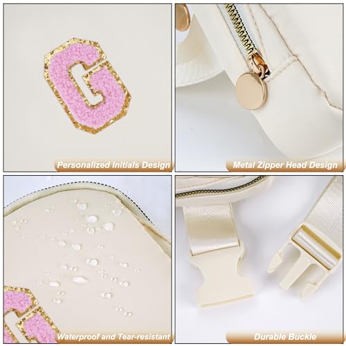Uygafly Birthday Gifts for 4 5 6 7 8 9 10 11 12 13 Year Old Girl,Gift for Teen Girls Kids Toddler,Personalized Initial Fanny Pack Purse Crossbody Bag Belt Bag Cute Trendy Stuff | Cream,G - color: Cream, style: G