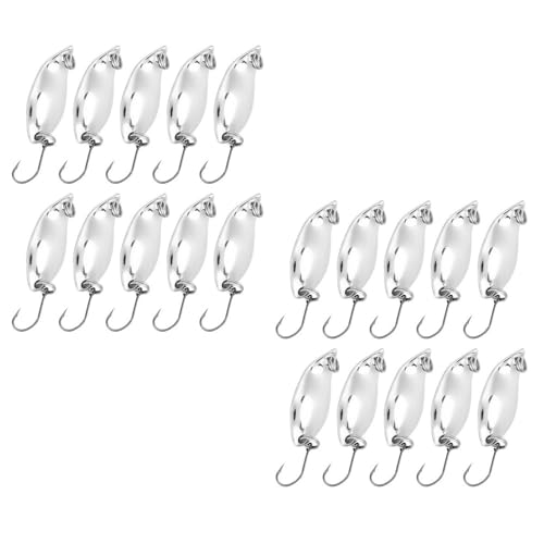 20Pcs Spoon Fishing Lures Kit – Metal Wobbler Baits with Single Hooks for Trout, Bass, Panfish in Freshwater & Saltwater Fishing - size: Silver-2.5g