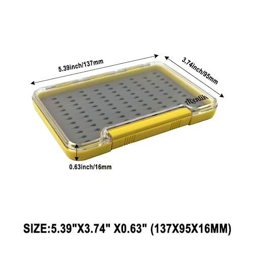 Aventik Silicone Fly Boxes Super Slim Waterproof Best Pocket Sizes Fly Fishing Storage 7.36"X4.02"X0.63"/5.39"X3.74" X0.63''(1pcs-g048mt) - style: 1PC-G048MT:5.39"X3.74" X0.63"
