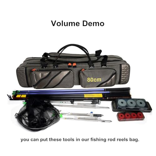 3 Layers Portable Folding Fishing Rod Carrier Reel Case Bags Fish Pole Tools Storage Bag Case Pro Gear Tackle (Thickened Type-3 layers/125cm(49.21inch)) - size: Thickened Type-3 layers/125cm(49.21inch)