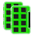 2PACK-Aventik Waterproof Slim Pocket Fly Box Fishing Hook Box Bait Storage Tackle Box (8 Magnetic Compartment -Green, Small) - style: M:Green-8C