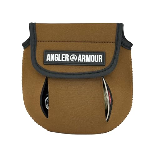 Angler Armour Spinning Reel Cover, Fishing Reel Case, Fishing Reel Cover, Spinning Reel Sleeve, Spinning Reel Case, Spinning Reel Protector, Fits 1000, 2000, 3000, 3500 Series Reels (Brown) - color: Brown