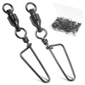 AGOOL Fishing Swivels Snaps Ball Bearing Swivels with Coastlock Snaps Stainless Steel Fishing Tackle Line Lure Leader Connector Quick Change Terminal Tackle for Lures, Leaders and Rigs - size: Size 1+1(35lb)