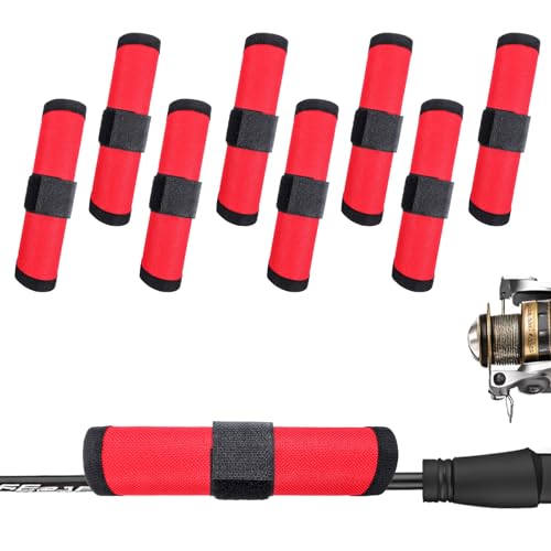 Xinjoduz 8PCS Fishing Hook Covers 6.1 Inch Lure Wrap Bait Gloves Covers Fish Lure Cover Storage Protectors Pole Sleeve Guard Tackle Wraps to Keep Fishermen Fishing Safe for Fish Rod