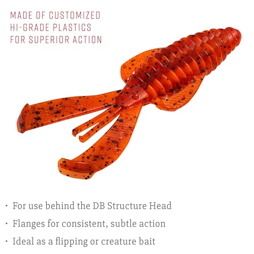 Strike King Rage Bug Fishing Lure, Soft Plastic Grub, Unique Design, Subtle Action - color: Fire Craw, size: 4"