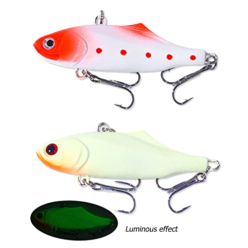 Lipless Crankbait, Rattle Trap Fishing Lures for Freshwater Saltwater, Lipless Crankbaits for Bass Fishing Lure Set for Bass Trout Walleye Redfish Pike, 5pcs with Box - color: D:2.95in/0.8oz/5pcs