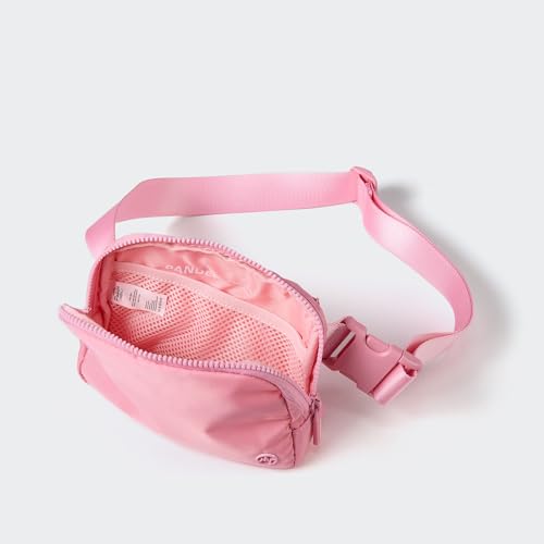 Pander Two Way Zipper Fanny Pack Nylon Everywhere Belt Bag for Women, Water Repellent Waist Packs, Crossbody Bags with Adjustable Strap (Light Pink). - color: Light Pink