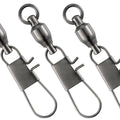 Dr.Fish 30 Pack Ball Bearing Snap Swivels, Swivels Fishing Tackle with Safety Interlock Snap Saltwater Freshwater Stainless Fishing Clips Clasp Leader Line Hook Sinker Connector - size: #5-79LB-1.9"