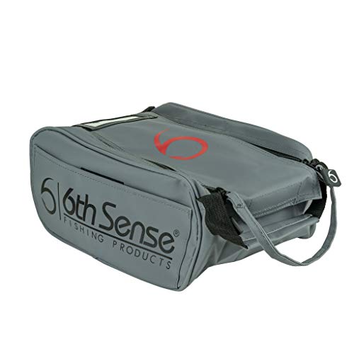 6th Sense – Bait Bag – Soft Plastic Storage Bag – Holds 15 to 20 Packs – Tackle Organizer – Clear Label Window - color: Gray