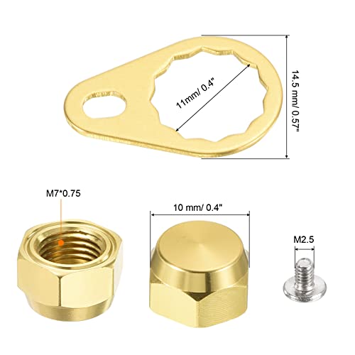 PATIKIL Fishing Reel Screw Nut Locking Plate, Left Handle Locking Caps Screw Nut Replacement for DIY Fishing Accessories - color: Gold, size: M7