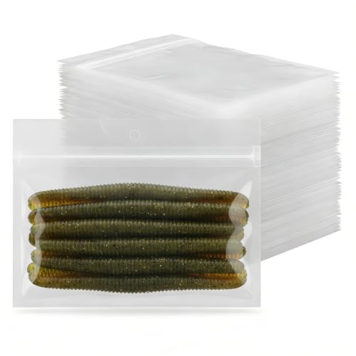100 Pack 6" x 4" Soft Plastic Baits Bags | Heavy-Duty Clear Lock Zipper Packaging Bags - Leakproof Double-Sealed Zipper Storage for Soft Plastic Lures & Fishing Gear | Multiple Sizes - size: 6.3" x 4.7"