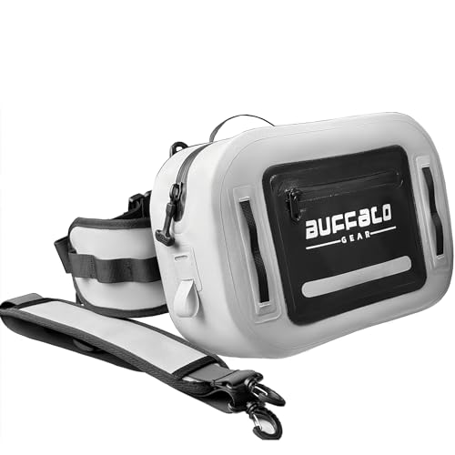 Waterproof Submersible Fanny Pack,Large Fly Fishing Waist Pack 8.9L Submersible lumbar pack with Airtight Zipper,Grey - color: Grey