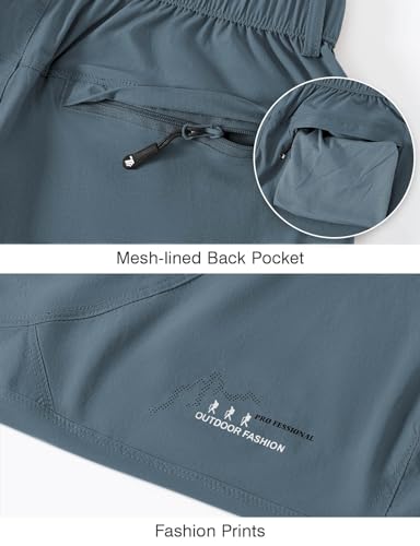 Rdruko Women's Hiking Pants Lightweight Quick Dry Water Resistant Outdoor Travel Fishing Pants with Pockets - color: Dusty Blue, size: XX-Large