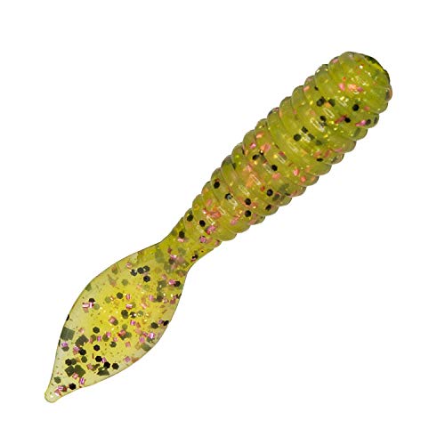 Charlie's Worms Artificial Fishing Bait Spade Tail Grub, Freshwater Saltwater Bass Fishing Lures Scented Soft Baits 12pk - color: Houdini