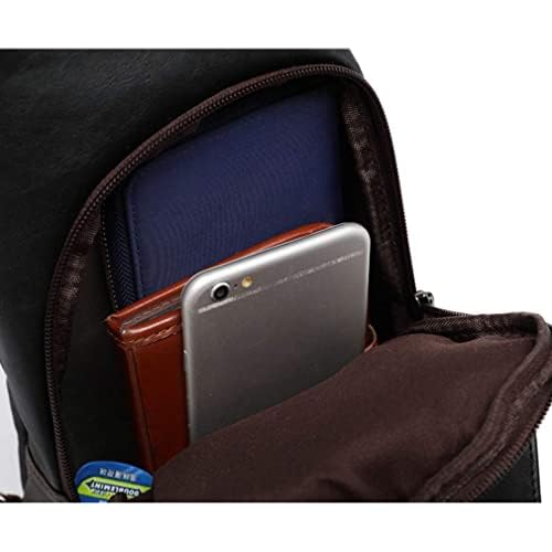 Hebetag Leather Sling Bag Crossbody Backpack for Men Women Travel Outdoor Camping - color: #23brown