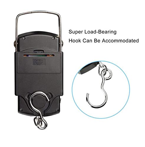 TXY Fish Scale, 50kg/110lb Portable LCD Electronic Hand Scale Travel Hanging Fish Scale with 1m Ruler Tape Precision Steelyard Scales for Fishing