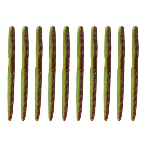 Soft Plastic Fishing Lures with Salted Hook Slot 10pcs FS/RE-09 - color: Color D