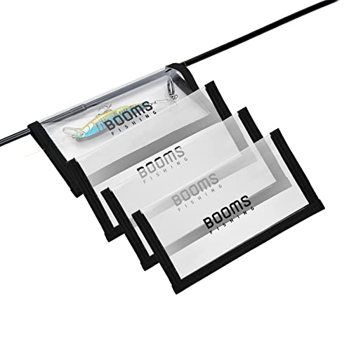 Booms Fishing LW1 Fishing Lure Wraps, Durable Clear PVC Lure Hook Covers, See Lures Easily, Saltwater Bait Protector, Fishing Hook Organizer Rod Hook Keeper, Available in Two Sizes, 2 Packs or 4 Packs