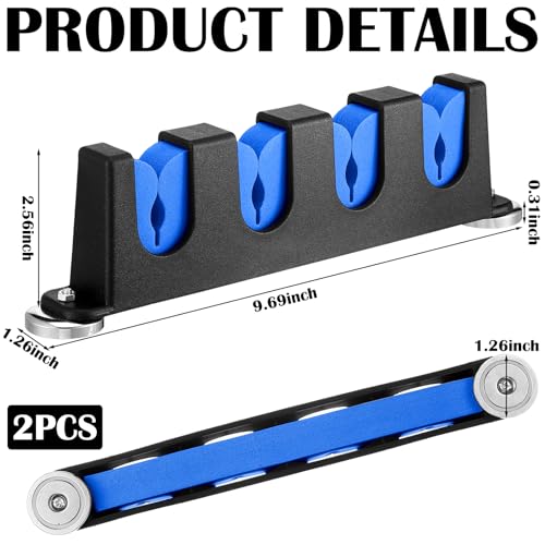 Seenelling 2 Pcs Magnetic Fishing Rod Holder for Car Fishing Pole Rack Vertical Rod Storage Holders for Truck Bed Boat Wall Garage Door - color: Blue, size: 4 Rods