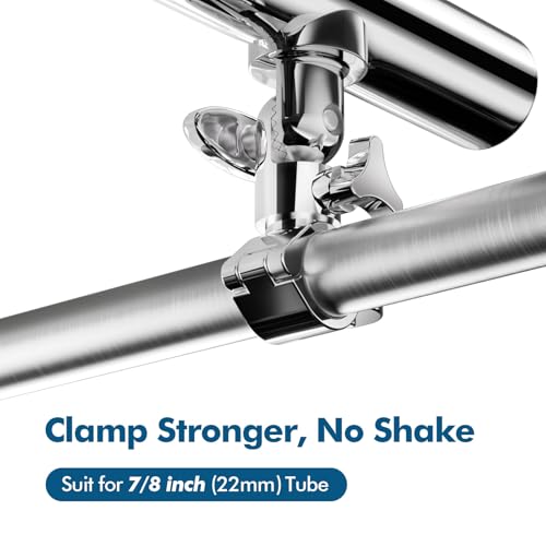 Fishing Rod Holder for Boat ,Stainless Steel 316 Rail Mount Clamp Fishing Rod Holders Marine Grade 360 Degree Adjustable Fishing Rod Holder - size: For 7/8" Rail, style: Middle Clamp