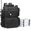 Rabjen Fishing Tackle Backpack with Rod Holders, Bottle Holder, Storage Bag Store Fishing Gear - color: Black