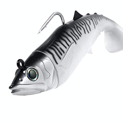 FishLab Fishlab Mas Mackerel Soft Swimbait Sinking 2 ' Oz - color: Silver/Black Mackerel, size: 8 in 9.5 oz