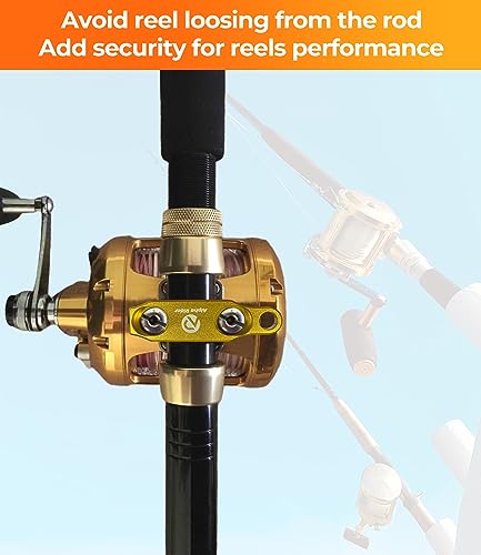 Fishing Reel Rod Clamp Fishing Reels Parts for Penn 20 30 50 70 International V VI Series Reel Rod Clamp Mount Anodized Aluminum Alloy (No Bolts or Screws) - color: Gold