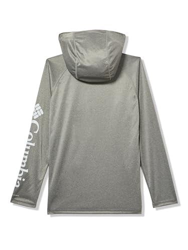 Columbia boys Pfg Terminal Tackle Hoodie - color: Charcoal Heather/Cool Grey Logo, size: Small