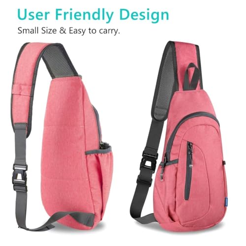 TITECOUGO Small Sling Bag, Lightweight Crossbody Backpack for Men Women, Shoulder Bag for Sports and Outdoor - color: Z1-canvas, Watermelon Red