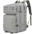 Tactical Backpack 45L Army Military Rucksack, Water Resistant MOLLE Pack, Large 3 Day Bug Out Bag for Men & Women, Durable Outdoor Gear for Hiking, Camping, Hunting, Travel (Grey) - color: Gray
