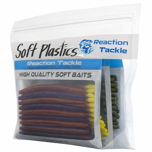 Reaction Tackle Clear Bait Bags for Soft Plastics, Resealable Fishing Organizer Pouches with Write On Label Area, Tear Resistant Storage for Lures, Worms, and Terminal Tackle, 20-Pack - size: 20-Pack