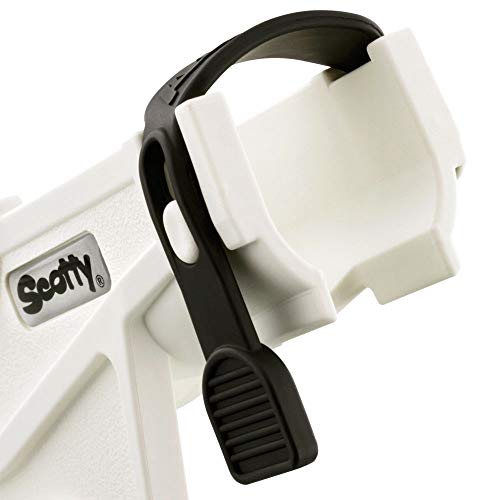 Scotty 0280-WH Baitcaster/Spinning Rod Holder, with# 241 Side Deck Mount, White