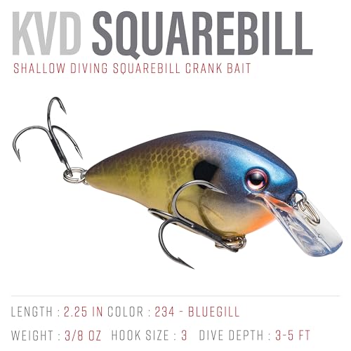 Strike King KVD 1.5 Hard Knock Fishing Lure, 3/8 oz, 3D Lifelike Eyes - color: 234 - Bluegill, size: 1.5-Ounce