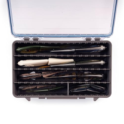 Plano StowAway 3700 Waterproof Deep Stow Tackle Box, IPX7 Waterproof, with Rustricor, Single Latch Design, Transparent DuraView Lid, Stackable Storage for Fishing Bait, Lures and Gear - size: 3700, style: Deep Stow - New Model