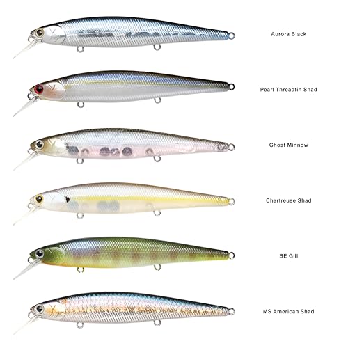 LUCKY CRAFT Slender Pointer 112 MR Fishing Lure, 4.5" Suspending Jerkbait, 4-5 ft Depth, Long Casting, Freshwater Trout and Bass Lures, Bass Fishing Gear and Tournament Hard Bait - color: 269 BE Gill