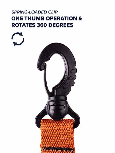 Rogue Endeavor® Fish Stringer Clip, Large, Stainless Construction, Quick Release 36” Steel Core Lanyard, Designed for Spearfishing, Kayak Fishing & Scuba Diving and All Fish Types - color: Orange- Heavy Duty