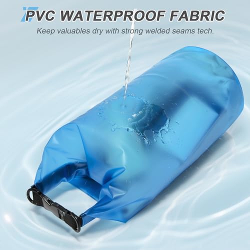 Dry Bags for Kayaking Waterproof, 5L/10L Dry Storage Bag, Roll Top Wet Bag for Swimming, Boating, Fishing,Camping & Beach - color: blue-10L, size: 10L