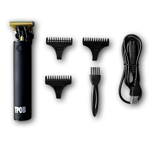 TPOB Ghost Beard Trimmer Hair Clippers for Men, Professional Hair Trimmer Zero Gapped T-Blade Trimmer Cordless Rechargeable Edgers Clippers Electric Beard Trimmer Shaver (Ghost Blackout) - color: Ghost Blackout