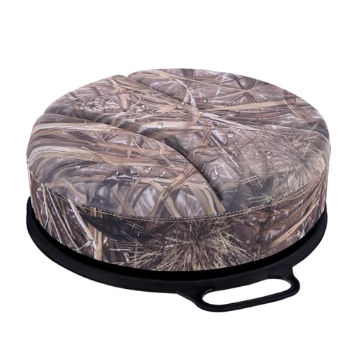 5 Gallon Bucket Seat with 3" Thick Seat Foam Cushion, 360°Swivel Bucket Lid Seat, Waterproof & Silent Bucket Seats for Dove Duck Hunting, Ice Fishing, Baseball, Camping - color: Dry Grass