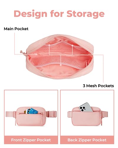 CHOLISS Small Sling Bag for Women and Men, Crossbody Bags Trendy Fanny Packs Chest Bag with Extended Strap - color: B05 Pink (Nylon)