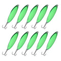 Fishing Spoons Lures, Metal Saltwater Treble Trout Lures Jigging Spoon with Treble Hooks Casting Spinner Baits - color: Green, size: 14g / 1/2oz