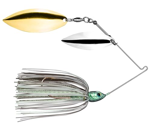 Strike King Tour Grade Spinnerbait Fishing Lure, Weight Forward Design, 3D Eyes, Hand-Tied Skirt - color: 731 - Green Glimmer, size: 3/8 oz